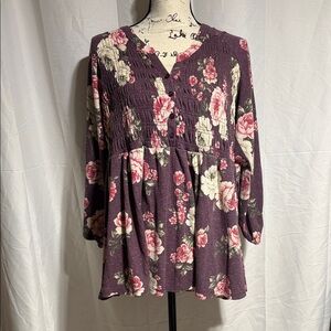 Torrid Purple Floral Blouse